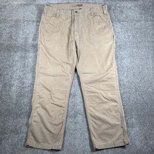 Carhartt Pants Men's 40x30 Beige Relaxed Straight Twill Dungaree Workwear